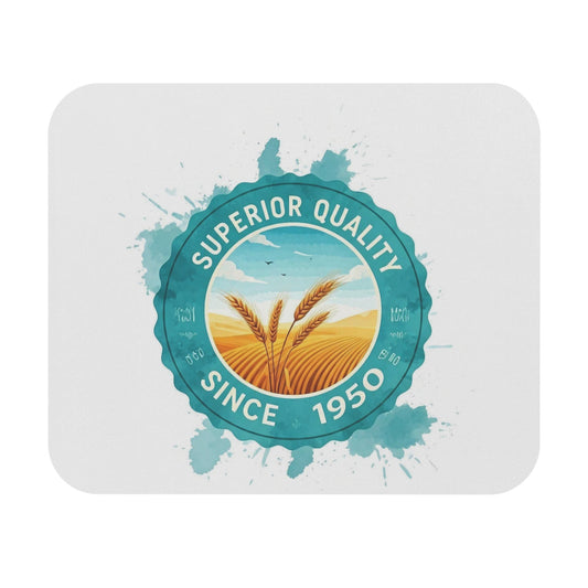 Mouse Pad - 'Superior Quality Since 1950' Vintage Wheat Seal Desk Mat