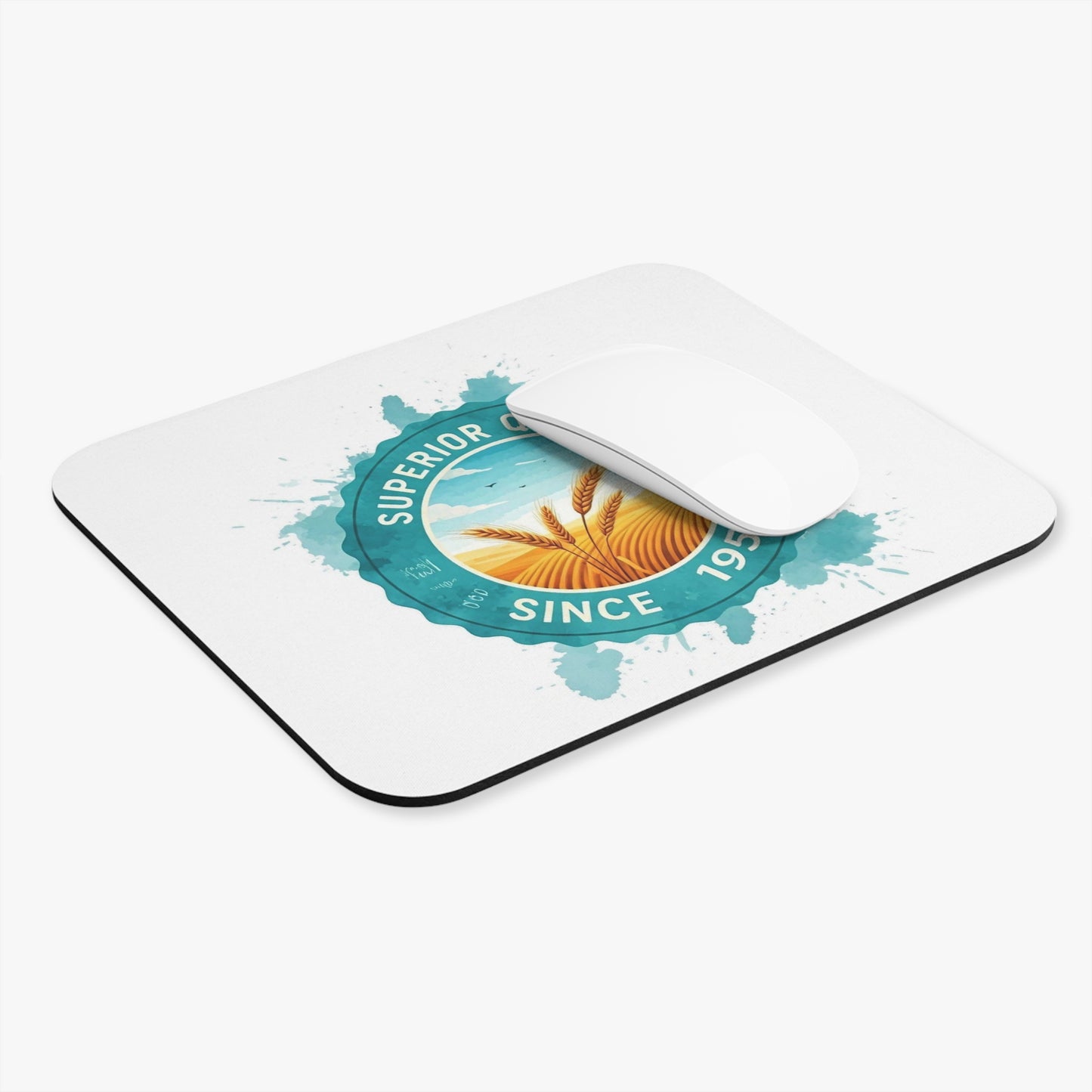 Mouse Pad - 'Superior Quality Since 1950' Vintage Wheat Seal Desk Mat
