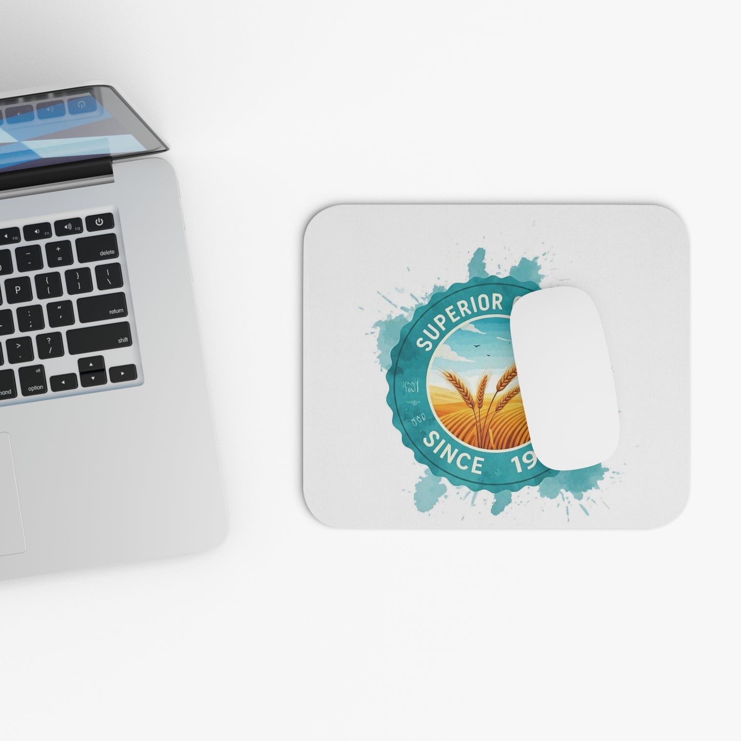 Mouse Pad - 'Superior Quality Since 1950' Vintage Wheat Seal Desk Mat